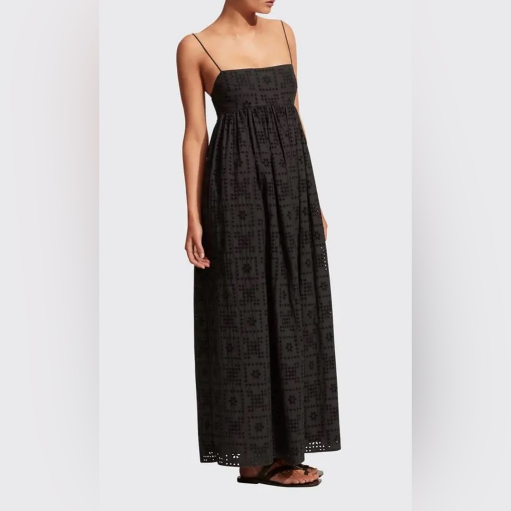 Matteau Sleeveless Broderie-Cotton Maxi Dress